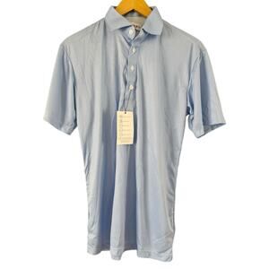 NWT Collars & Co Blue Chevron Short Sleeve Dress Collar Polo Men’s Medium